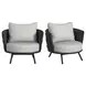 Java Gray Upholstered Outdoor Accent Chair Set of 2
