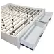 Americana Modern Cotton Queen Upholstered Storage Shelter Bed