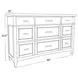 Americana Modern Cotton 9 Drawer Dresser