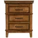 Bandalier Russet 3 Drawer Nightstand with USB Charging