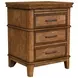 Bandalier Russet 3 Drawer Nightstand with USB Charging