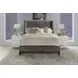 Angel Himalaya Charcoal King Upholstered Panel Bed