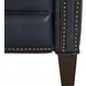 Barrett Barone Navy Blue Leather Lounge Power Recliner with USB Charging and Nailhead Trim