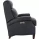 Barrett Barone Navy Blue Leather Lounge Power Recliner with USB Charging and Nailhead Trim