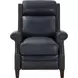 Barrett Barone Navy Blue Leather Lounge Power Recliner with USB Charging and Nailhead Trim