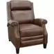 Barrett Worthington Cognac Leather Lounge Power Recliner with USB Charging and Nailhead Trim