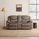 Bastrop Brown Double Glider Reclining Loveseat With Console