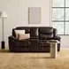 Bastrop Dark Brown 79" Reclining Console Loveseat