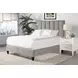 Avery Stream Gray Performance Fabric Queen Upholstered Panel Bed