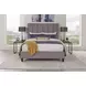Avery Stream Gray Performance Fabric Queen Upholstered Panel Bed