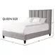 Avery Stream Gray Performance Fabric Queen Upholstered Panel Bed