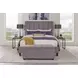 Avery Stream Gray Performance Fabric King Upholstered Panel Bed