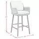 Orlando Gray Upholstered Outdoor Bar Stool Set of 2