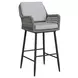 Orlando Gray Upholstered Outdoor Bar Stool Set of 2