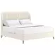 Dante Custard Performance Fabric King Upholstered Wide Channel Panel Bed