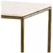 Perugia White and Antique Brass Rectangular Marble Top Console Table