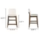 Deco White Upholstered Counter Height Stool