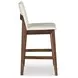 Deco White Upholstered Counter Height Stool
