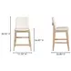 Deco Oak White Upholstered Counter Height Stool