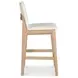 Deco Oak White Upholstered Counter Height Stool