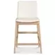 Deco Oak White Upholstered Counter Height Stool