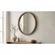 Alcott Walnut Round Small Wall Mirror