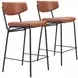 Charon Vintage Brown Counter Height Stool Set Of 2