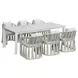 Alexa Outdoor Dining White Outdoor 87" Rectangular Stone Top Dining Table