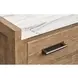 Plum Creek Sierra Brown and White 2 Drawer Marble Top Open Nightstand with USB Charging