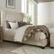 Chloe Meringue Natural Queen Upholstered Panel Bed
