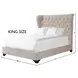 Chloe Meringue Natural King Upholstered Panel Bed