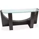 Beckham Rustic Tavern D Shaped Glass Top Sofa Table