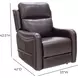 Longview Rainer Walnut Leather Power Lift Recliner with Nailhead Trim and USB Charging