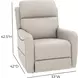 Longview Rainer Dove Leather Power Lift Recliner with Nailhead Trim and USB Charging