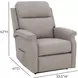 Lena Capriccio Dove Performance Fabric Power Lift Recliner with USB Charging and 2 Zone Heat