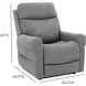 Lloyd Stonewash Dove Performance Fabric Power Lift Recliner with Power Lumbar and USB Charging