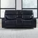 Glenwood Rainer Ocean Leather 78" Lay Flat Power Reclining Console Loveseat with Power Lumbar and USB Charging