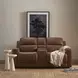 Pierce Homerun Cinnamon Leather 76" Zero Gravity Power Reclining Console Loveseat with Power Lumbar and USB Charging