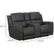 Pierce Homerun Dark Gray Leather 76" Zero Gravity Power Reclining Console Loveseat with Power Lumbar and USB Charging