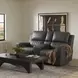 Pierce Homerun Dark Gray Leather 76" Zero Gravity Power Reclining Console Loveseat with Power Lumbar and USB Charging