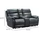 Corry Pretty G Dark Blue Leather 77" Power Reclining Console Loveseat with Power Lumbar and USB Charging
