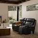 Corry Pretty G Dark Blue Leather 77" Power Reclining Console Loveseat with Power Lumbar and USB Charging
