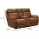 Corry Simon Saddle Leather 77" Power Reclining Console Loveseat with Power Lumbar and USB Charging