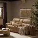Kaden Elliott Taupe Leather 78" Power Reclining Console Loveseat with Power Lumbar and USB Charging
