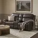 Leon Matteo Smokey Gray Leather 77" Triple Power Reclining Console Loveseat with USB Charging