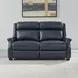 Warrendale Shoreham Blue Leather 60" Power Reclining Loveseat with Nailhead Trim and USB Charging