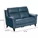 Kester Masen Bluegray Leather 63" Power Reclining Loveseat with Power Headrest and USB Charging
