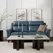 Kester Masen Bluegray Leather 63" Power Reclining Loveseat with Power Headrest and USB Charging