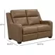 Ayden Hillwood Toffee Leather 60" Power Reclining Loveseat with Power Lumbar and USB Charging