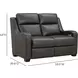 Ayden Elway Dark Gray Leather 60" Power Reclining Loveseat with Power Lumbar and USB Charging